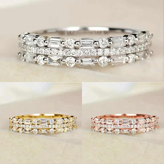 Exquisite Three-Layer Fine Ring