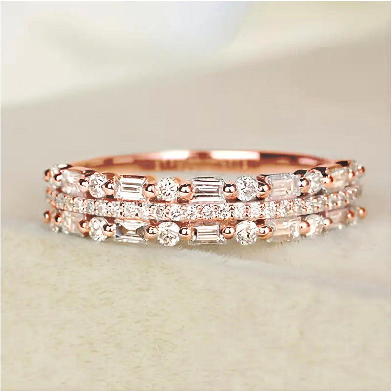 Exquisite Three-Layer Fine Ring