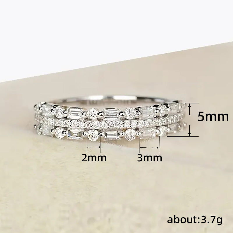 Exquisite Three-Layer Fine Ring