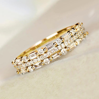 Exquisite Three-Layer Fine Ring