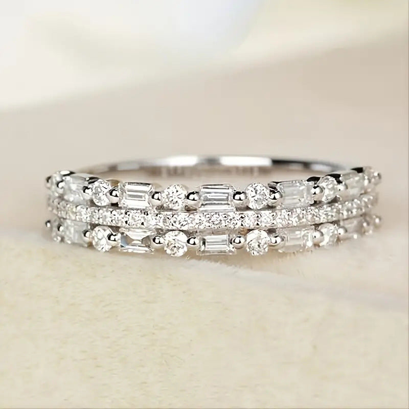 Exquisite Three-Layer Fine Ring